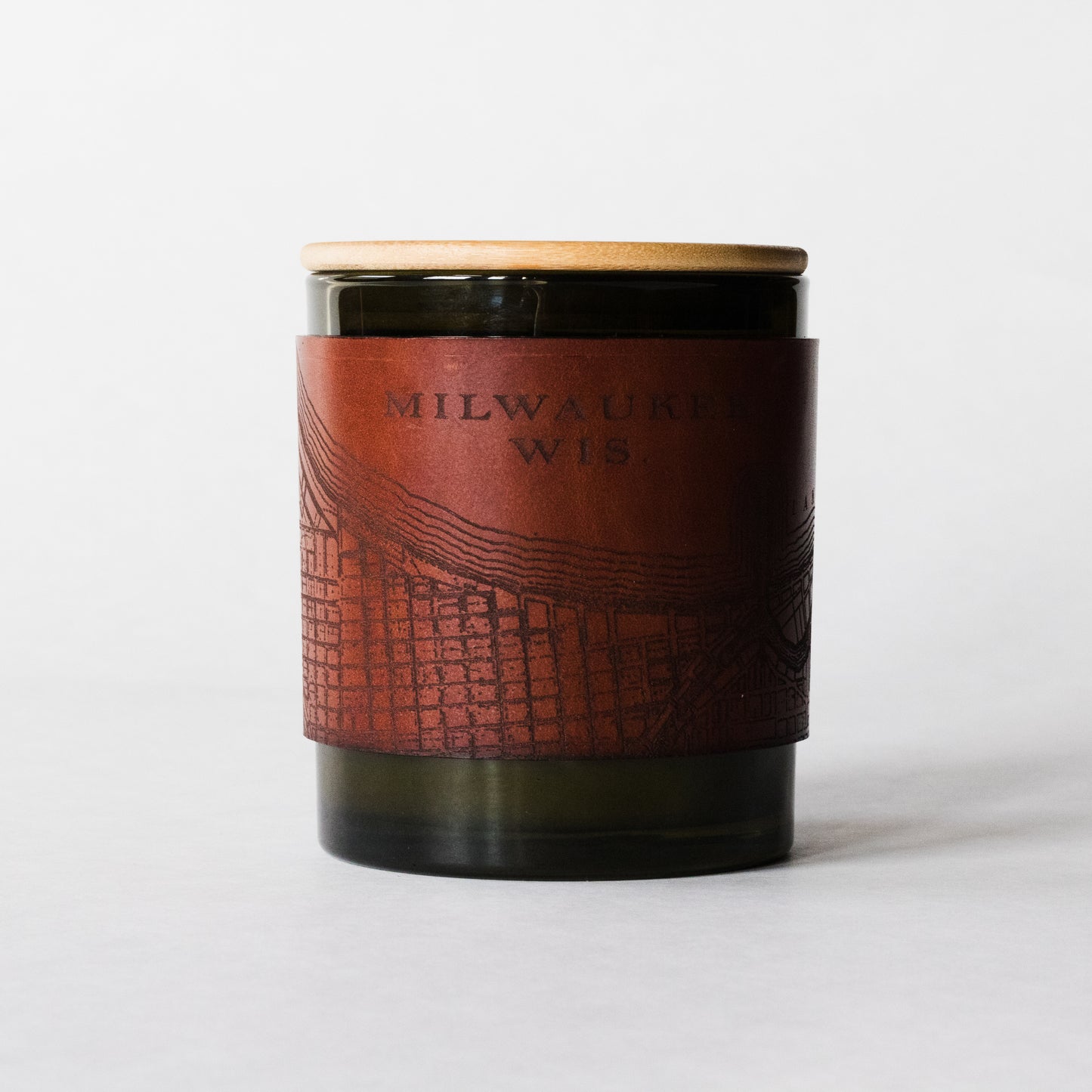 Grapefruit + Piñon // Leather Wrapped Soy Candle